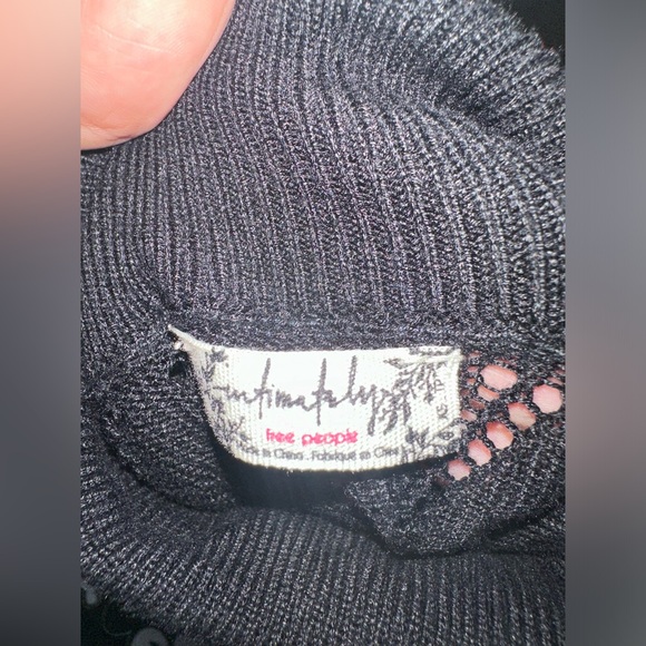 Free people black turtle neck lace bodysuit XS - Picture 4 of 5